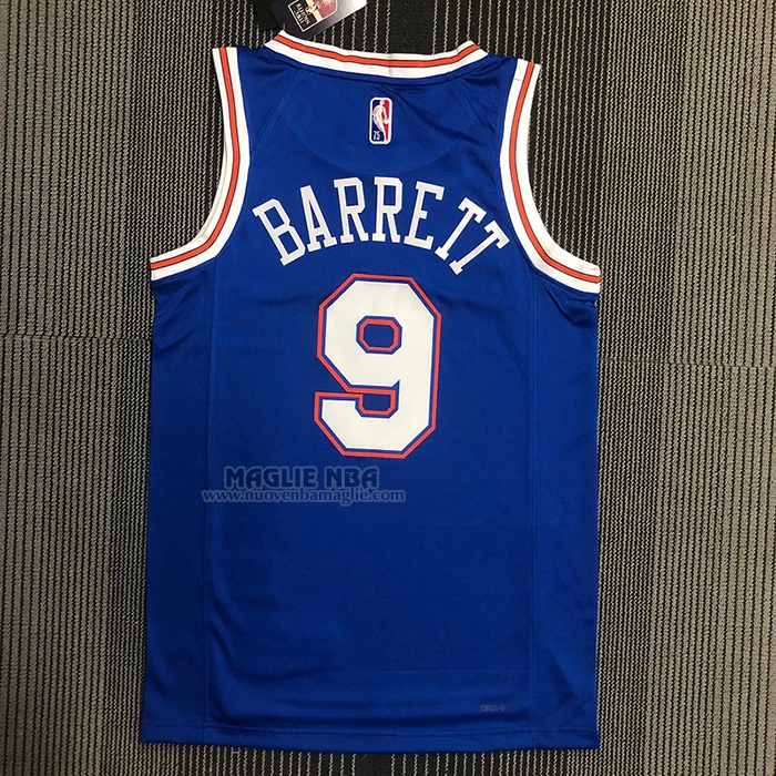 Maglia
 RJ Barrett NO 9 New York Knicks Statement 2020-21 Blu

